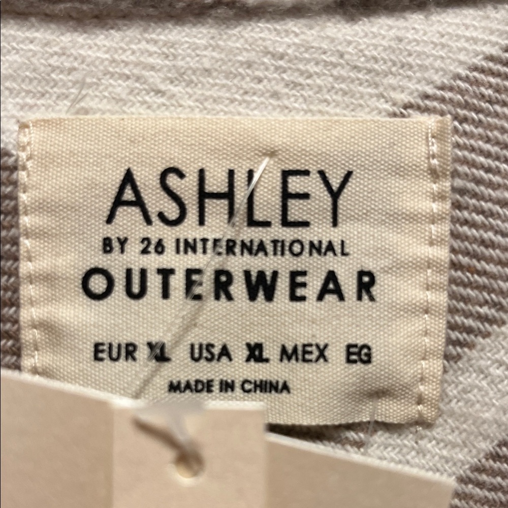 Ashley By 26 International Plaid long Vest in Brown and Cream - Picture 2 of 6